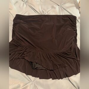 Liz Claiborne Brown Ruched Bubble Mini Swim Skirt